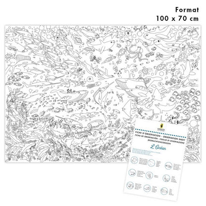 Poster géant à colorier Océan