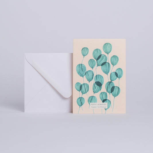 Carte double avec enveloppe - Dans les airs "Happy birthday" - Do you speak français ?