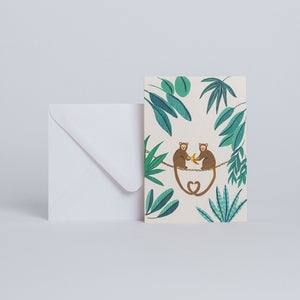 Carte double avec enveloppe - Monkey - Do you speak français ?