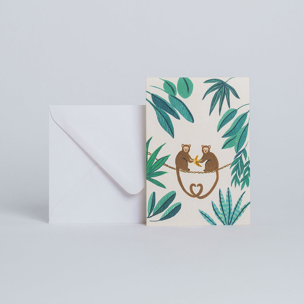 Carte double avec enveloppe - Monkey - Do you speak français ?