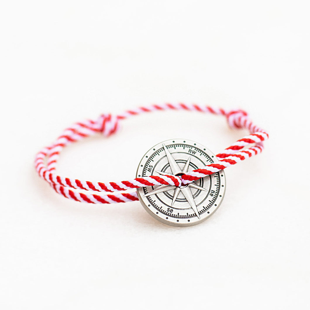 Bracelet rose des vents rouge et blanc - Do you speak français ?