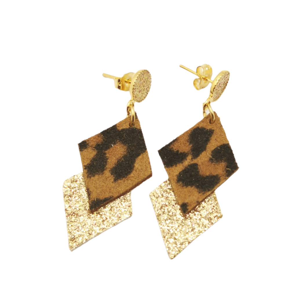 Boucles d'oreilles Marine léopard