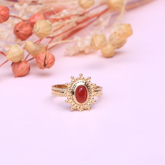 Bague Marquise cornaline