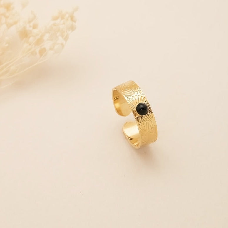 Bague Blossom onyx