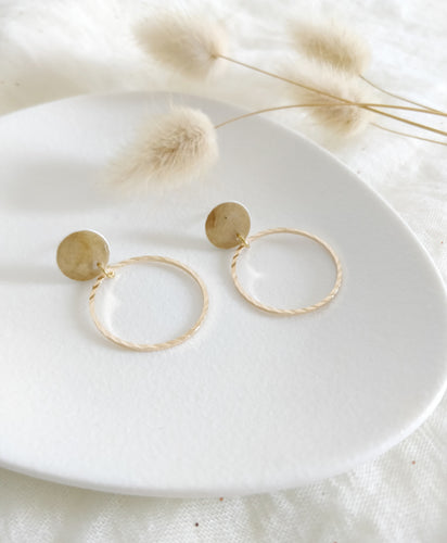 Boucles d'oreilles Lison beige Agathe - Do you speak français ?
