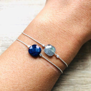 Bracelet Carrie argenté avec pierres semi-précieuses