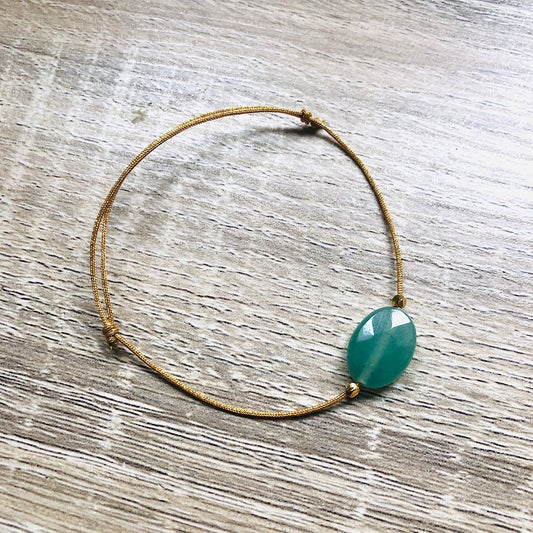 Bracelet Olivia doré avec pierres semi-précieuses