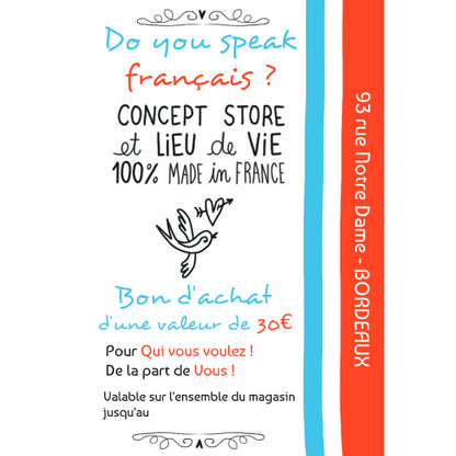 Bon cadeau d'une valeur de 50€ - Do you speak français ?