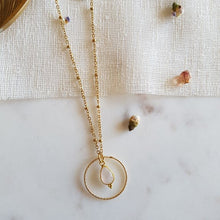 Charger l&#39;image dans la galerie, Collier Clémentine avec pierre semi-précieuse (au choix)
