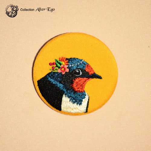 Broche grand format Hirondelle - Do you speak français ?