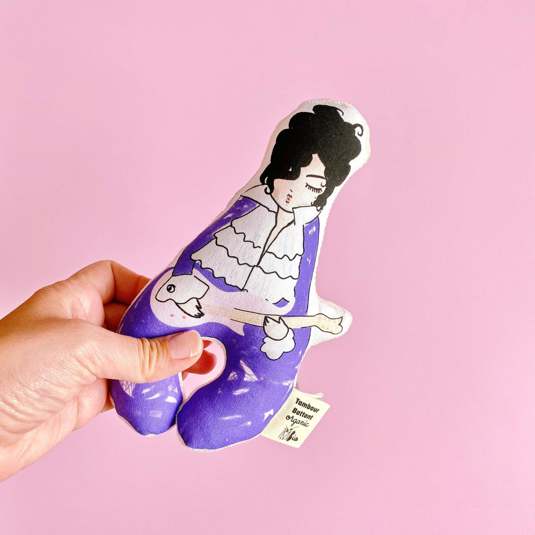 Hochet Purple Rain en coton bio - Do you speak français ?