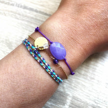 Charger l&#39;image dans la galerie, Coffret de bracelets violets avec pierres semi-précieuses
