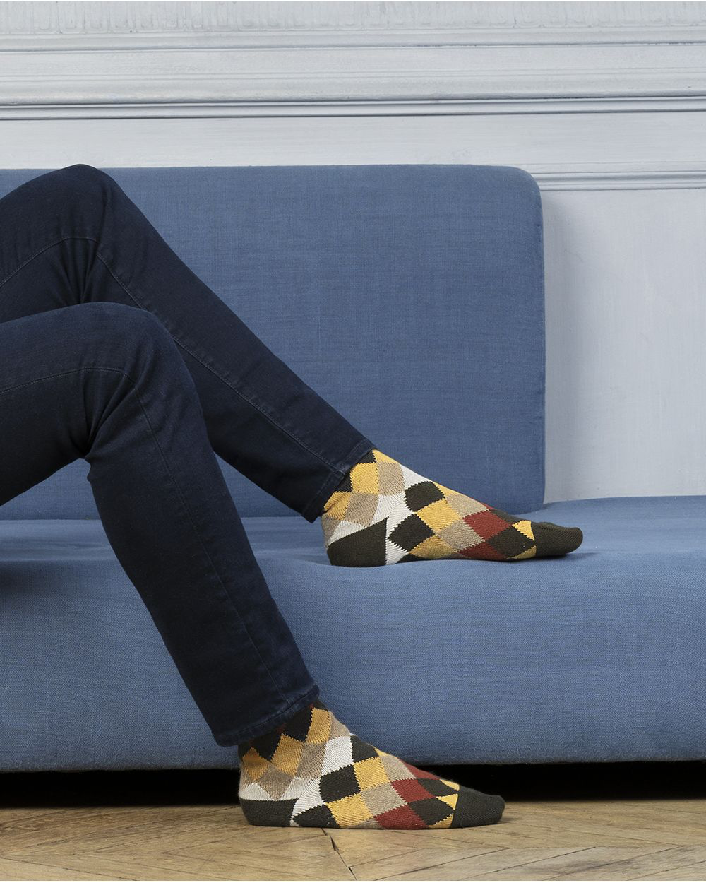 Chaussettes laine et cachemire motif losanges multicolores T39/42 / T43/46
