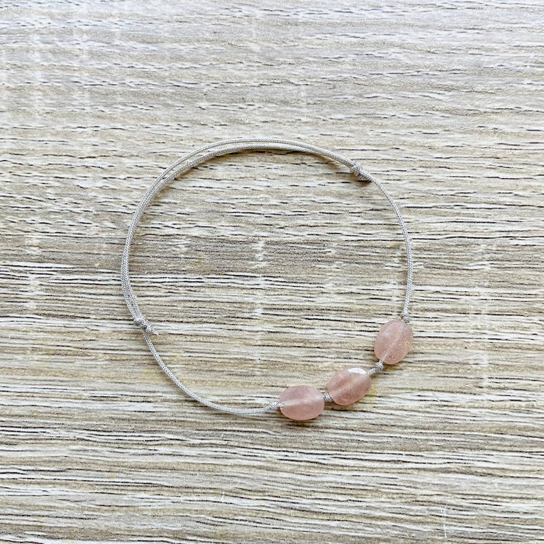 Bracelet Candy argenté avec pierres semi-précieuses