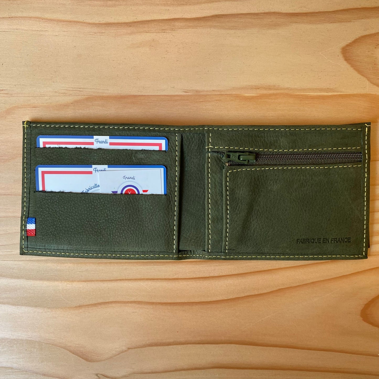 Portefeuille vert slim