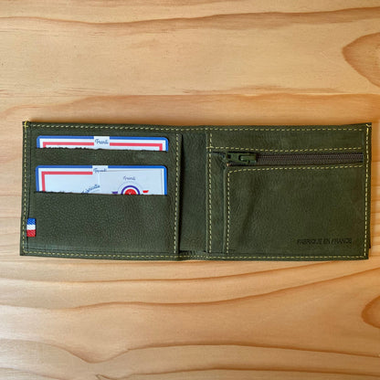 Portefeuille vert slim