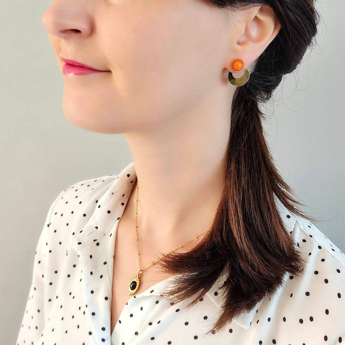 Boucles d’oreilles L’aventurière agate orange