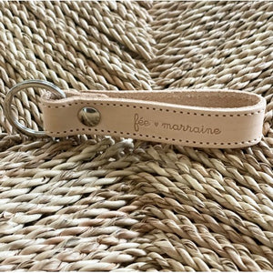 Porte-clés - Cuir naturel - Fée marraine