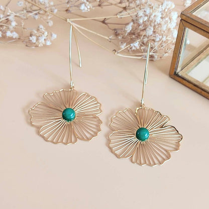 Boucles d’oreilles La naturelle agate verte