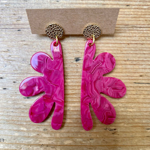 Boucles d’oreilles Poupette fuchsia