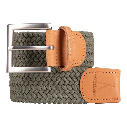 Ceinture tressée élastique kaki