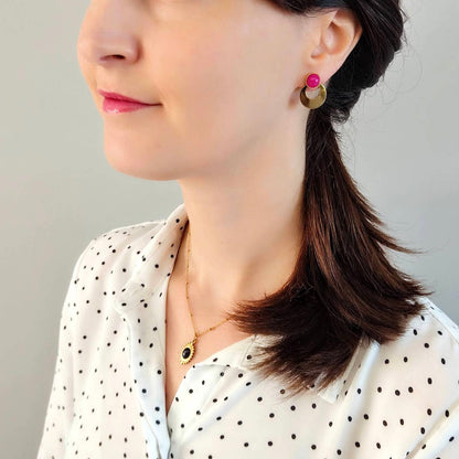 Boucles d’oreilles L’aventurière agate rose
