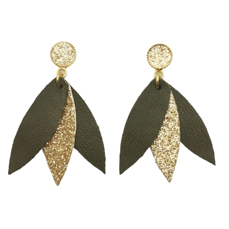 Boucles d'oreilles Gaëlle kaki