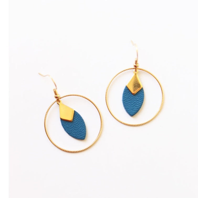 Boucles d’oreilles Lou bleu