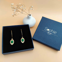 Charger l&#39;image dans la galerie, Boucles d’oreilles La passionnée agate verte

