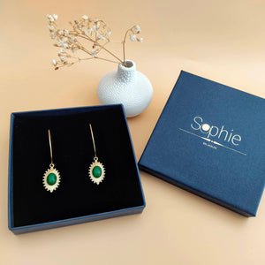 Boucles d’oreilles La passionnée agate verte
