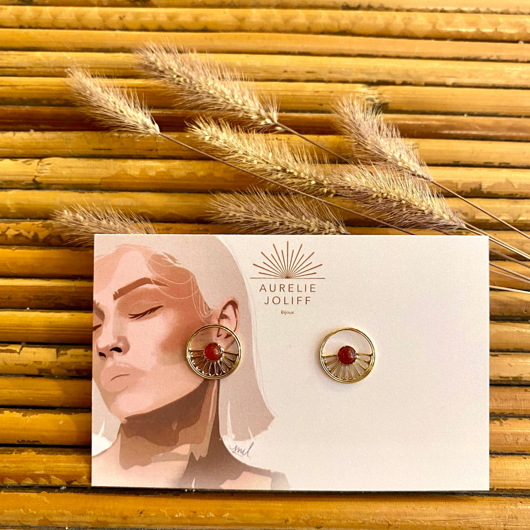 Boucles d'oreilles Sunset cornaline