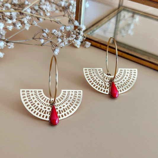 Boucles d’oreilles La lunaire rouge