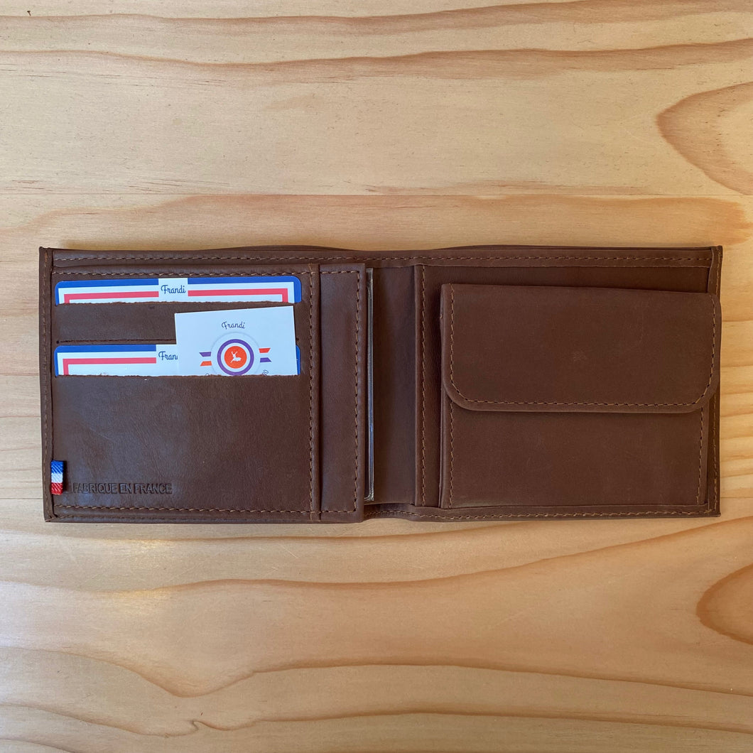 Portefeuille italien marron foncé