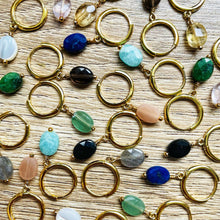 Charger l&#39;image dans la galerie, Créoles Candy avec pierres semi-précieuses
