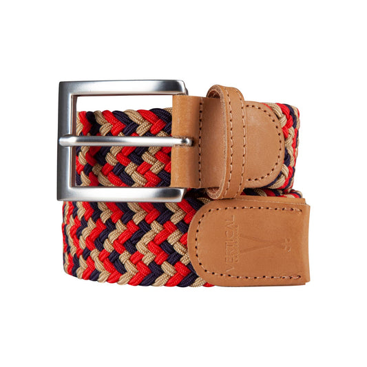 Ceinture tressée élastique rouge bleu jaune