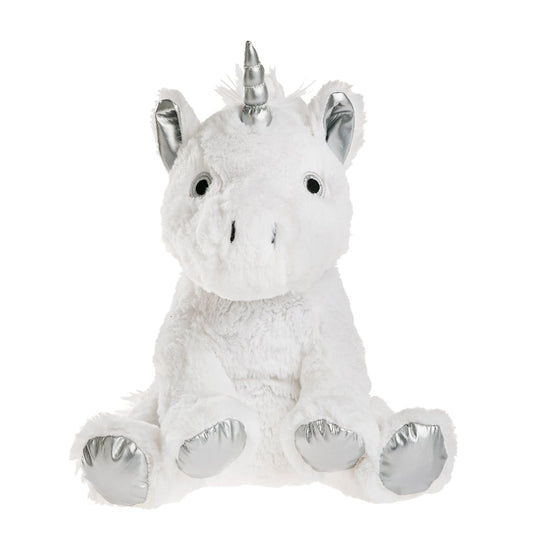 Peluche bouillotte Licorne blanche