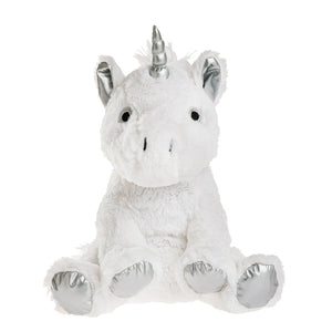 Peluche bouillotte Licorne blanche