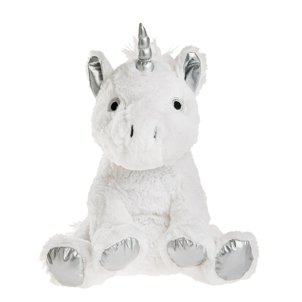 Peluche bouillotte Licorne blanche