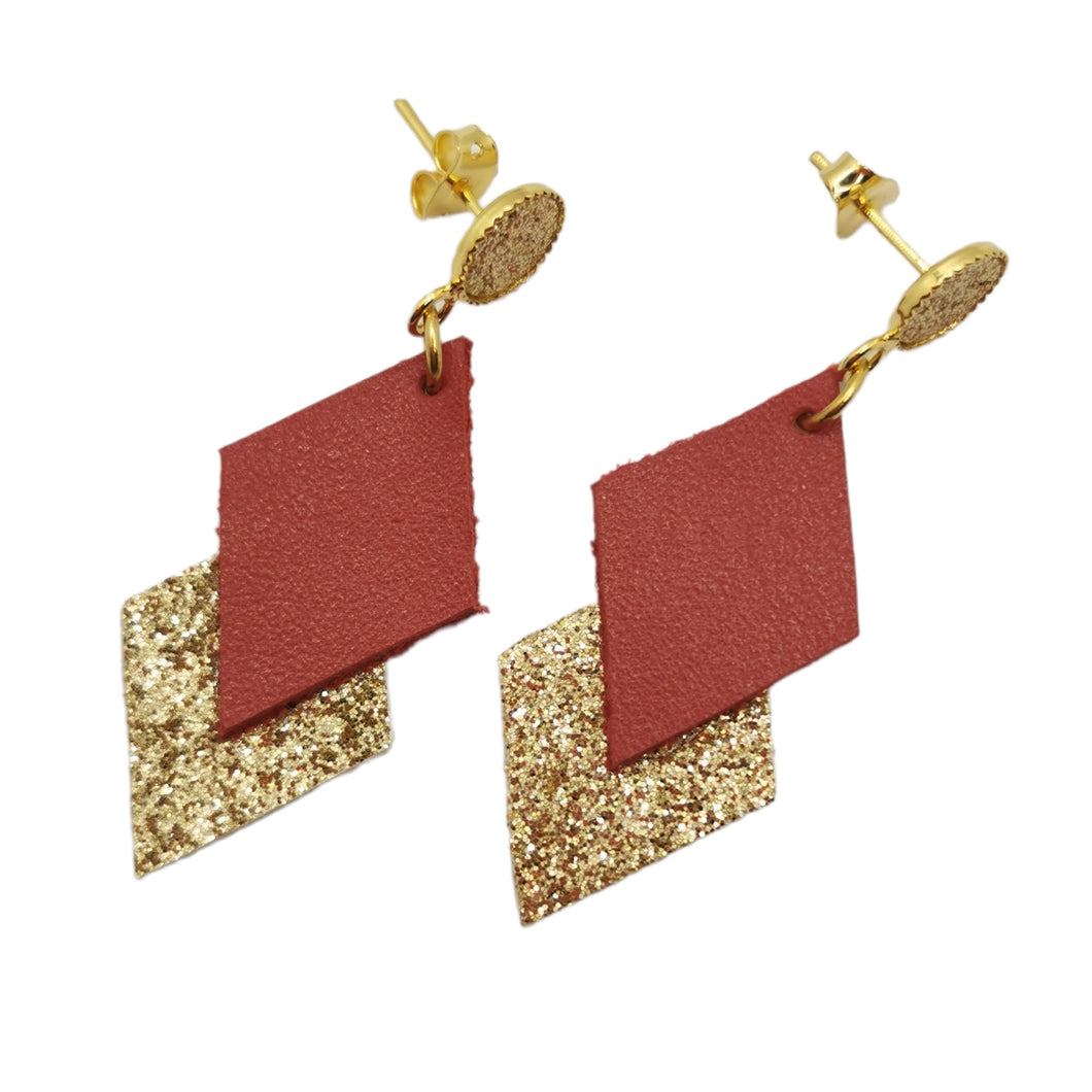 Boucles d'oreilles Marine rouge