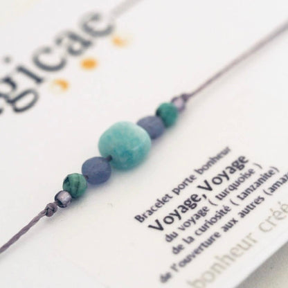 Bracelet pierres semi-précieuses (message au choix)