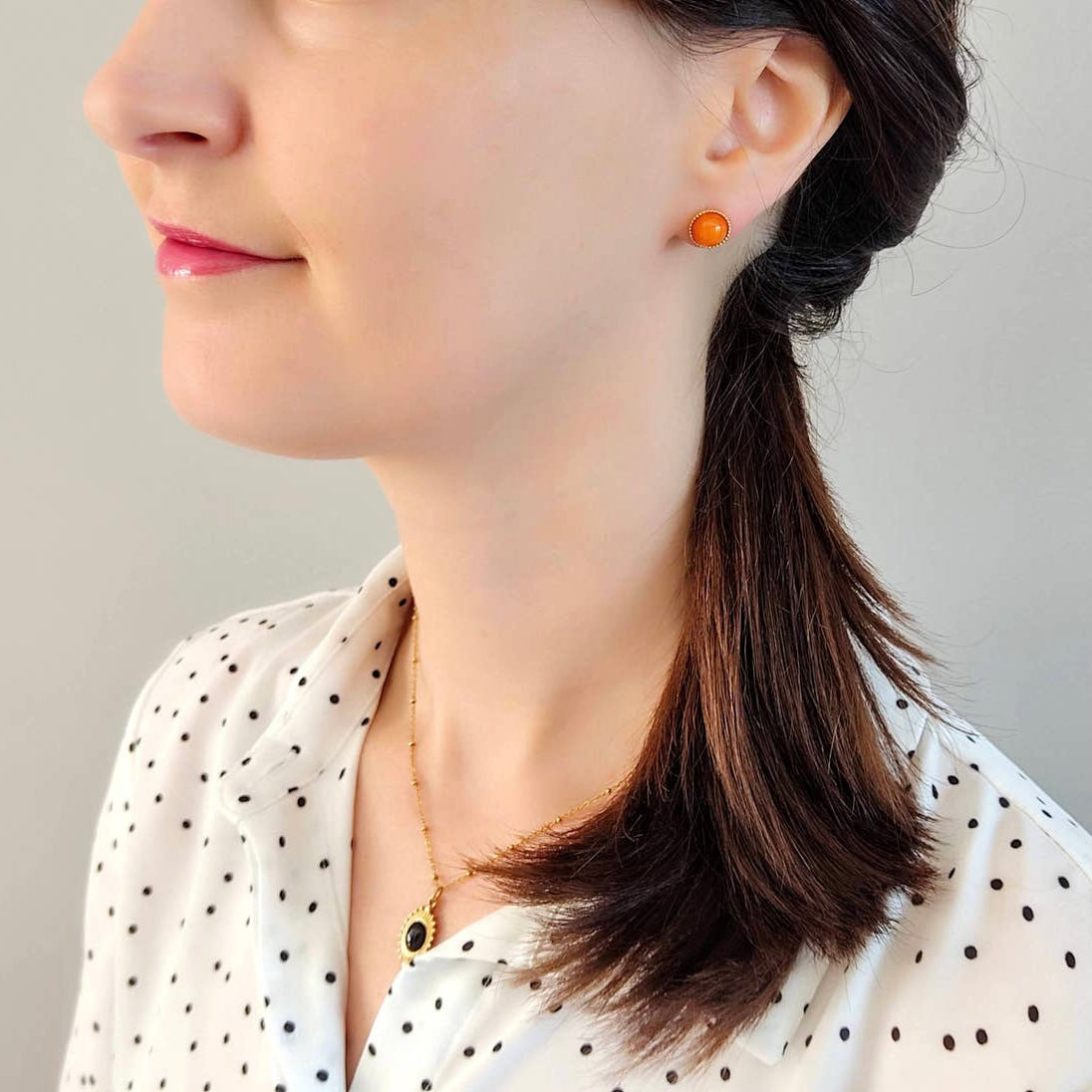 Boucles d’oreilles L’aventurière agate orange