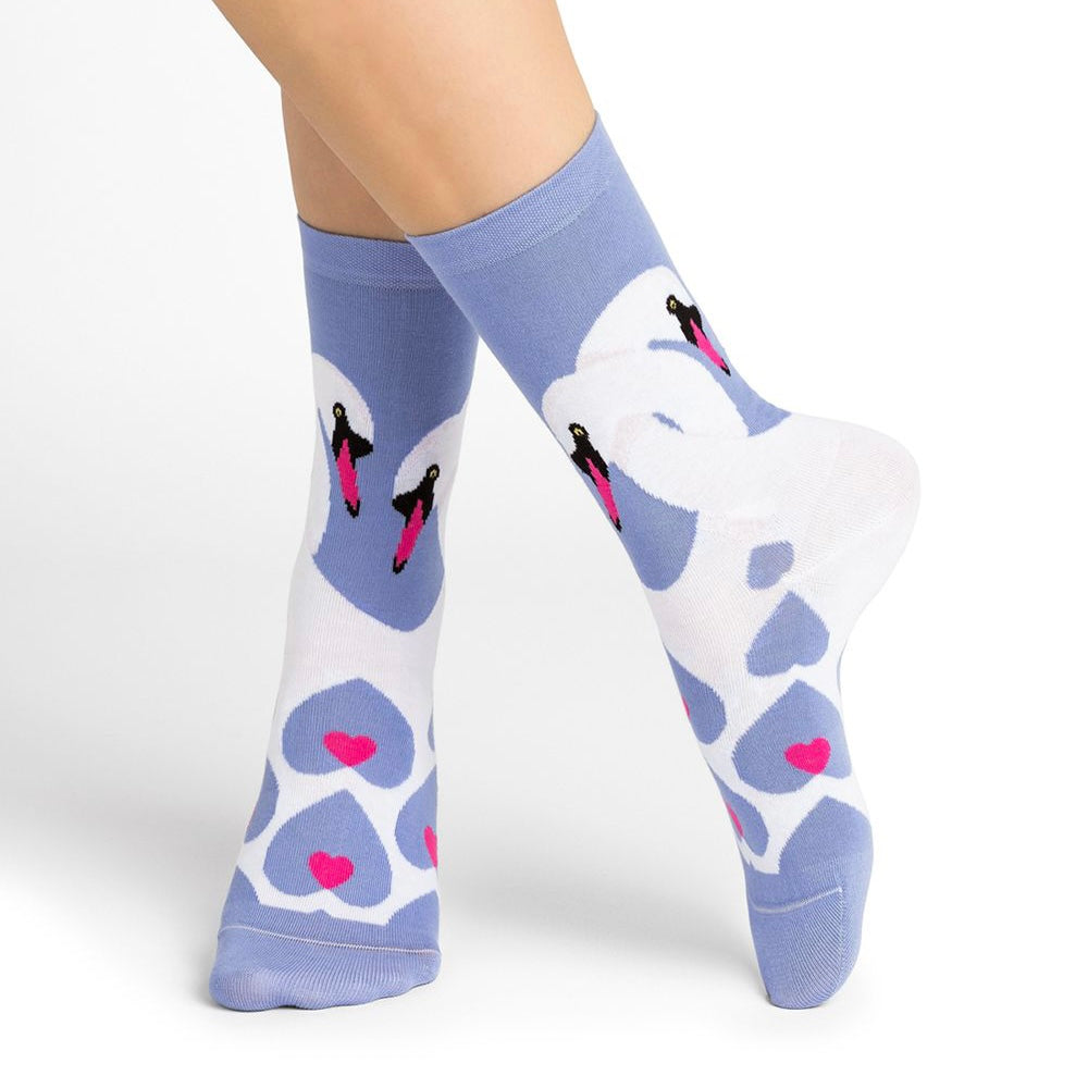 Chaussettes Cygnes lavande T36/40