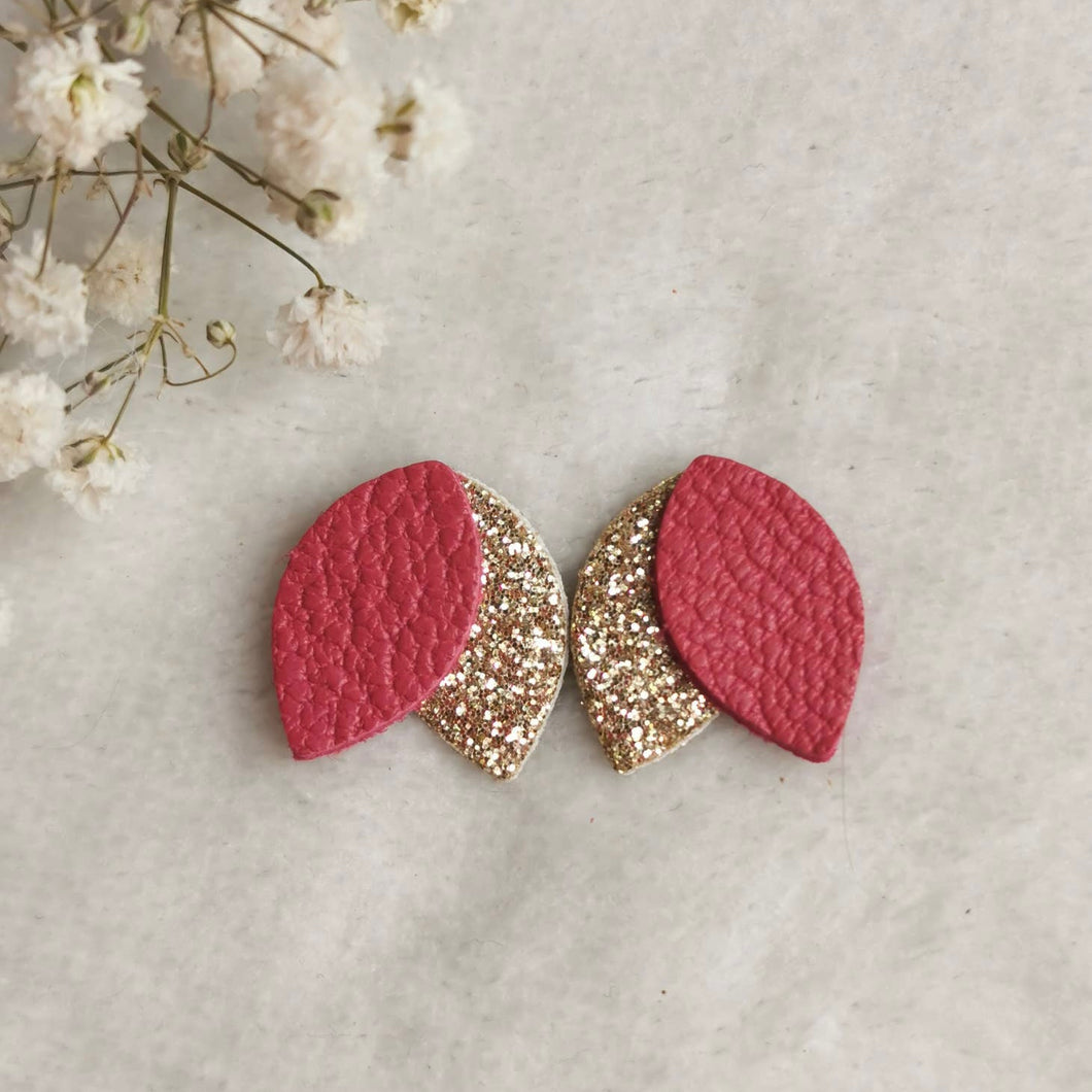 Boucles d'oreilles puces Pauline rose