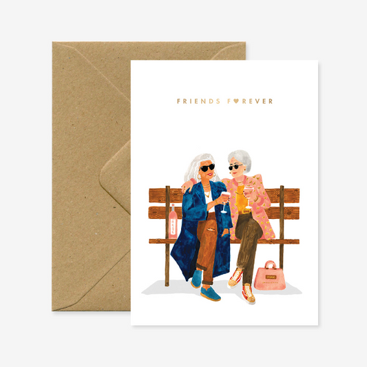 Carte double avec enveloppe - Friends forever