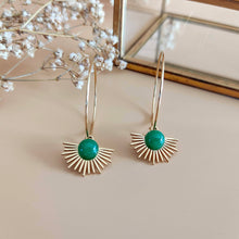 Charger l&#39;image dans la galerie, Boucles d’oreilles La resplendissante agate verte
