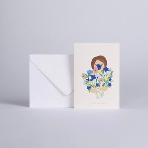 Carte double avec enveloppe - Happy flowers