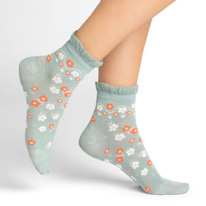 Socquettes fleurs fil d’Écosse T36/38 / T39/41