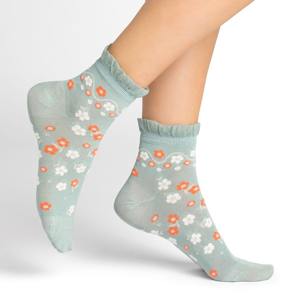 Socquettes fleurs fil d’Écosse T36/38 / T39/41