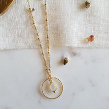 Charger l&#39;image dans la galerie, Collier Clémentine avec pierre semi-précieuse (au choix)
