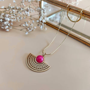 Collier La rêveuse agate framboise
